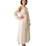 The Terry: Ivory Silk Chiffon-Long Sleeves