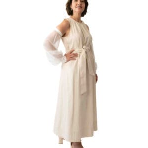 The Terry: Ivory Silk Chiffon-Long Sleeves