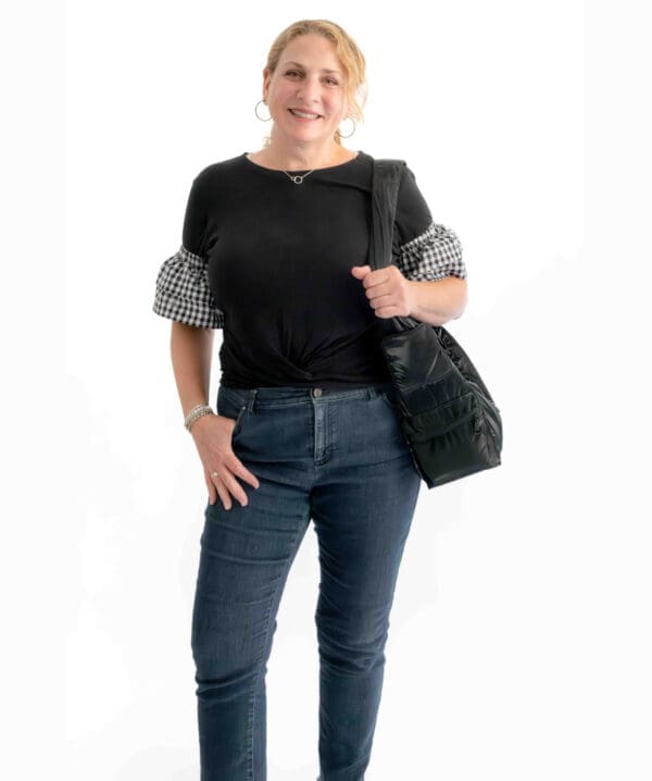 The Annie-Black and White Gingham-Short Sleeves