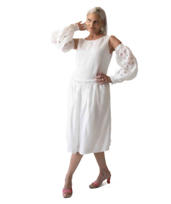 The Terry: White Linen-Long Sleeves